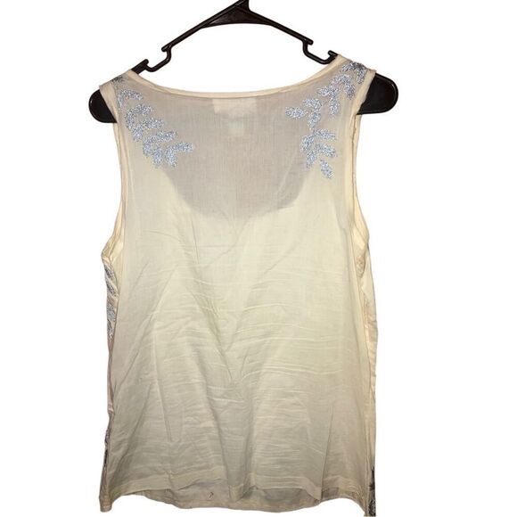 386. Project Alabama by Anthropologie embroidered leaf top - Picture 3 of 5